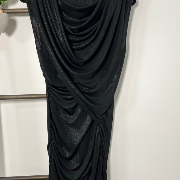 Armani Exchange Black Sleeveless Draped Front Mini‎ Dress Size Medium - Picture 4 of 9